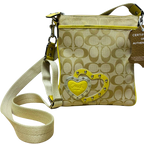 Coach Signature Studded Applique Heart Swingpack