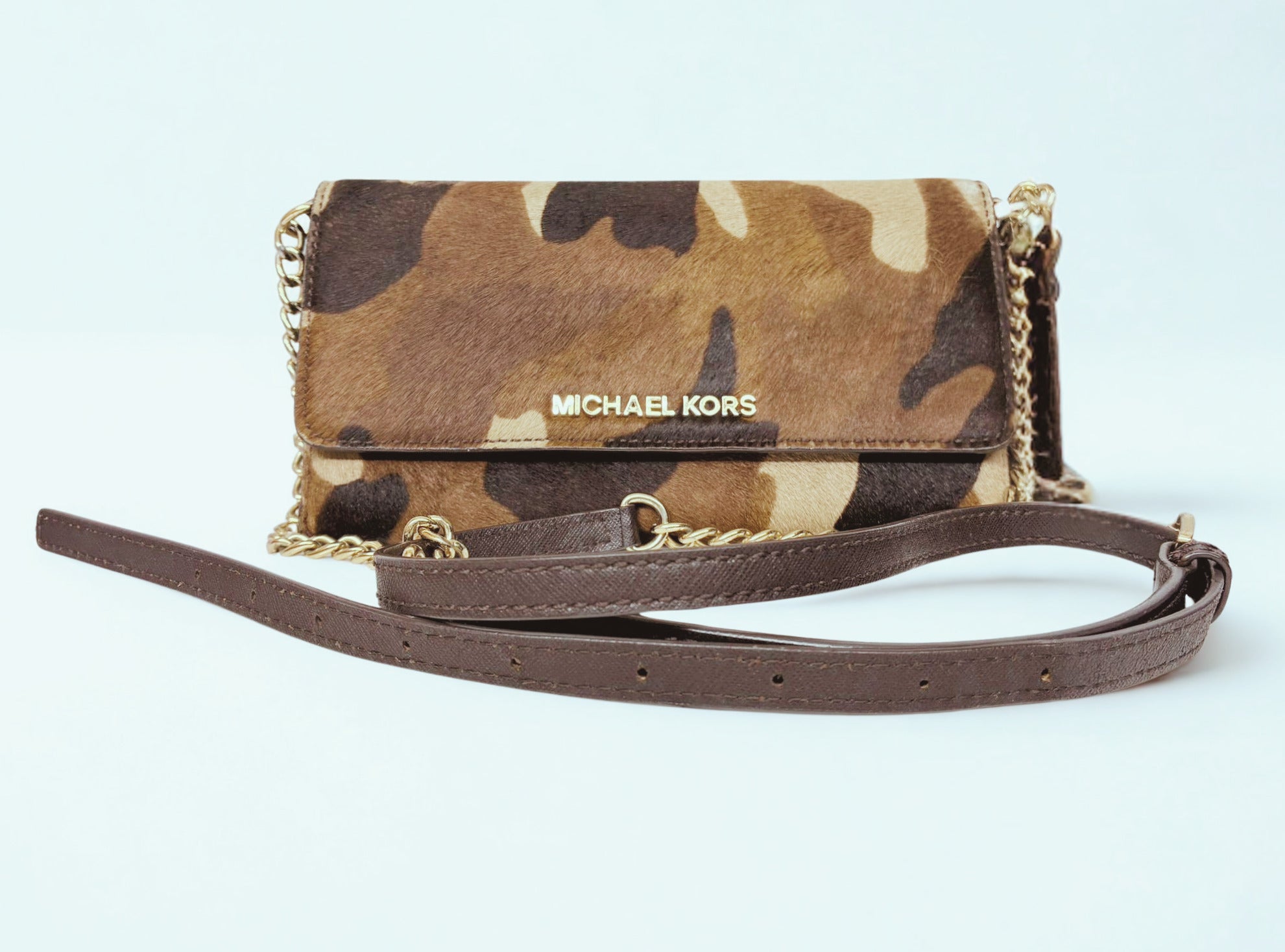 Michael Kors Jet Set Travel Camouflage Calf Hair Chain Wallet Main image