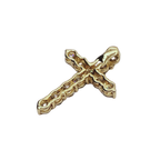 750YG Round Brilliant Cut Diamonds Cross Pendant Set 0.5G