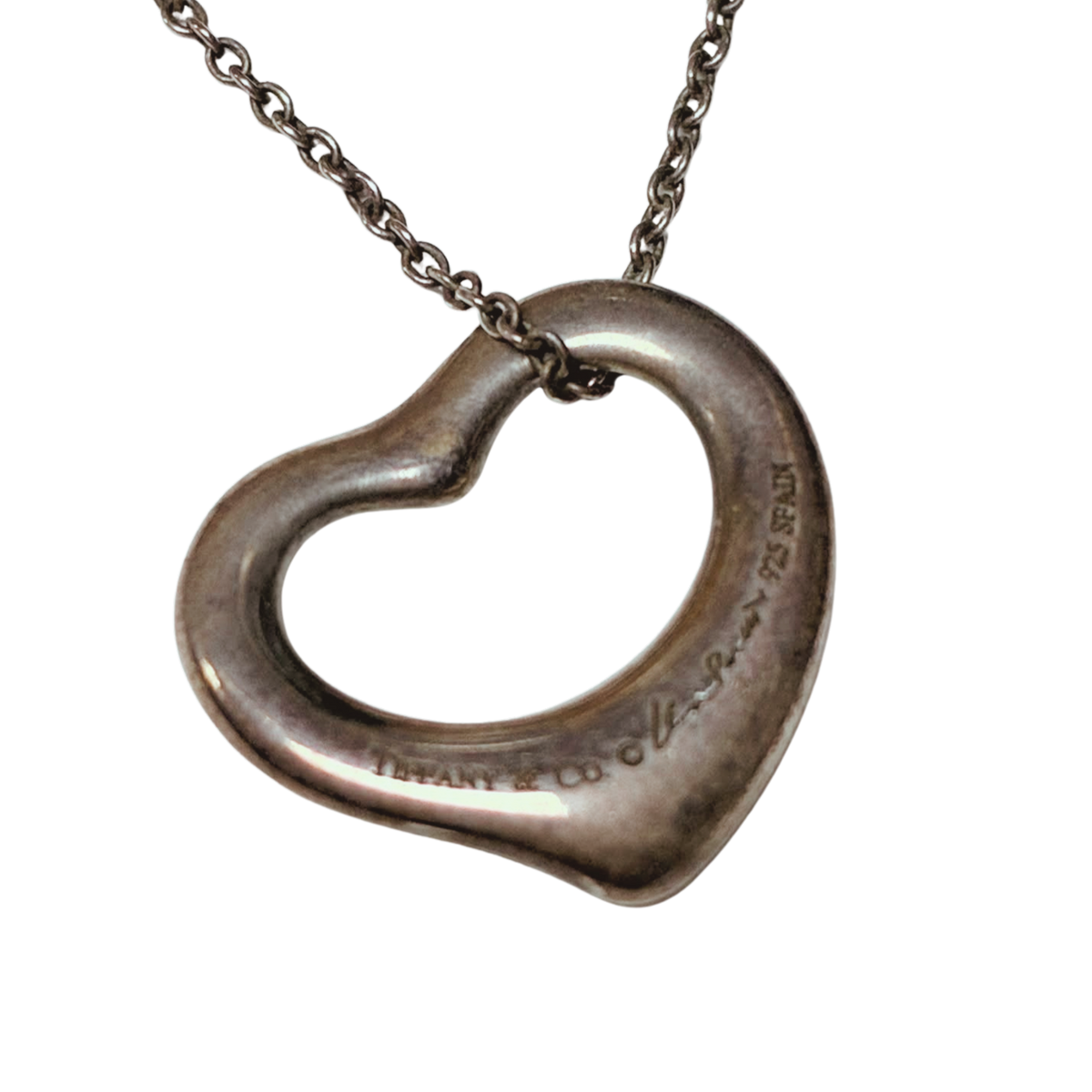 Tiffany And Co Elsa Peretti Open Heart Pendant Necklace 3.2G Main image