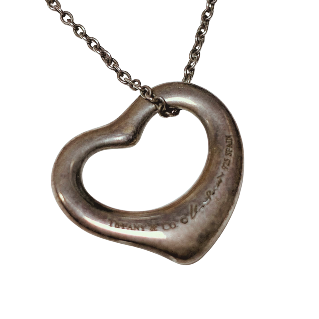 Tiffany And Co Elsa Peretti Open Heart Pendant Necklace 3.2G