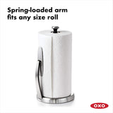 OXO Good Grips SimplyTear Standing Paper Towel Holder, Brushed Stainless Steel