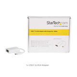 StarTech.com USB C To VGA Adapter With Power Delivery CDP2VGAUCPW