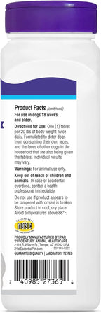 Pet Stool Eating Deterrent Chewable Tablet Savory Flavor 75 Chewables
