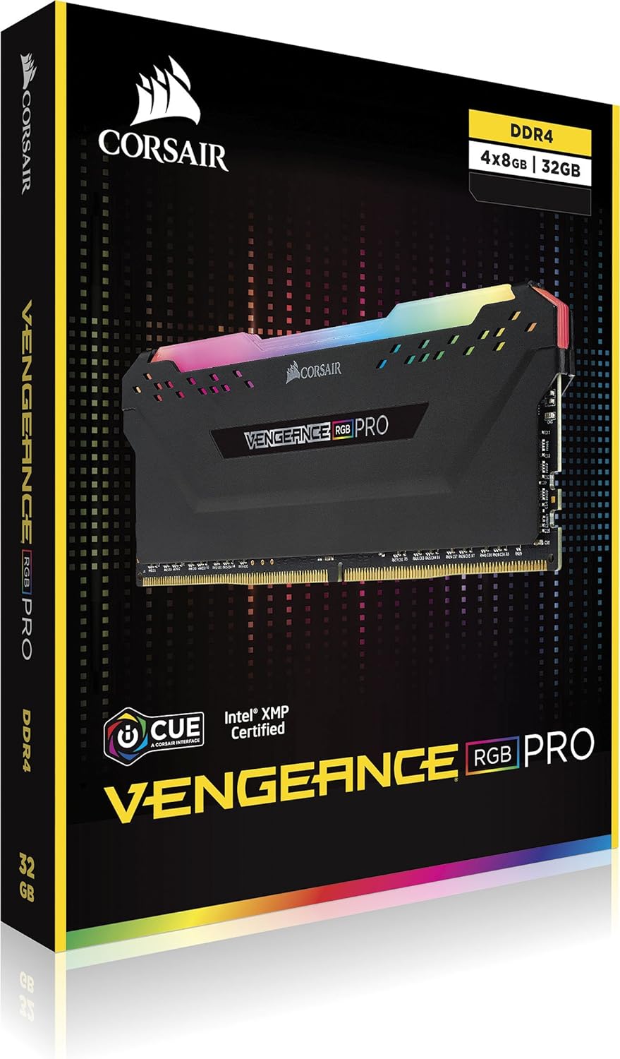 CORSAIR VENGEANCE RGB PRO 32GB 4x8GB DDR4 2666MHz C16 LED Desktop Memory Black