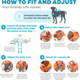 Outward Hound Granby Splash Orange Dog Life Jacket, Medium