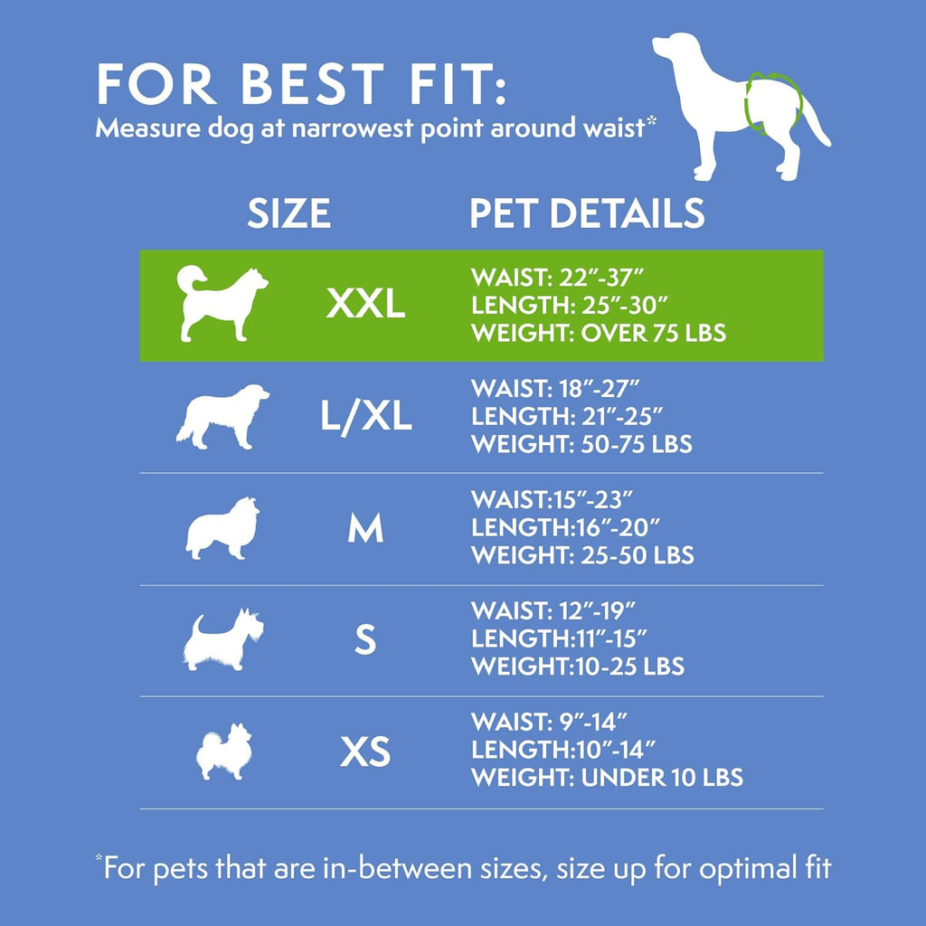 Simple Solution Disposable Dog Diapers For Female Dogs XXL Waist 22to37in 30 Count