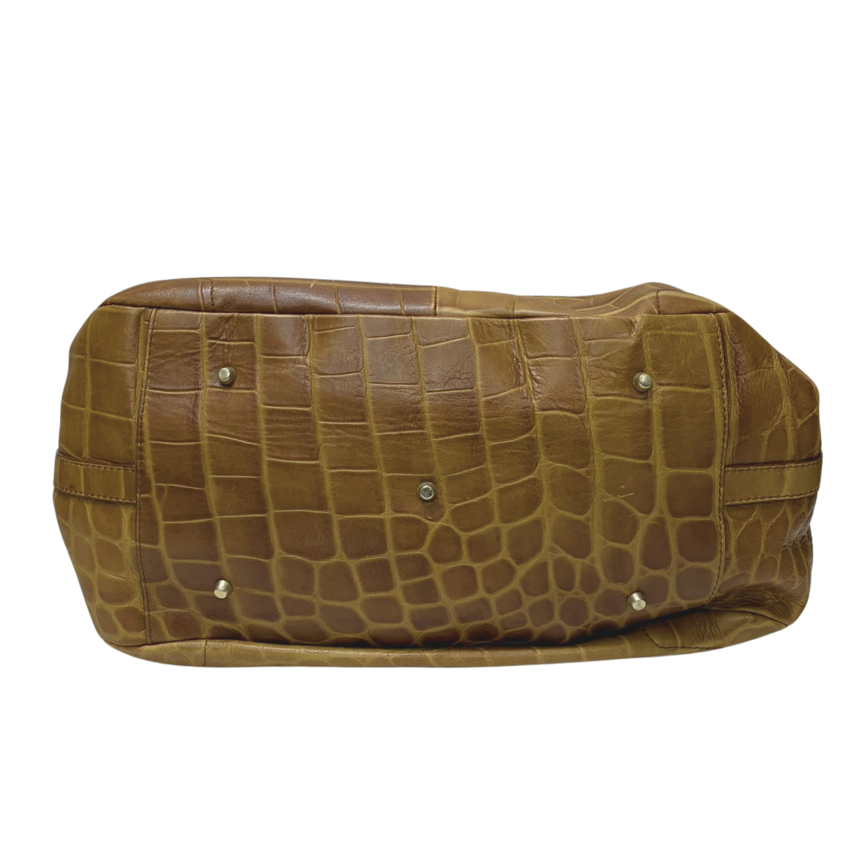 FURLA CrocEmbossed Camel Colored Leather Bag