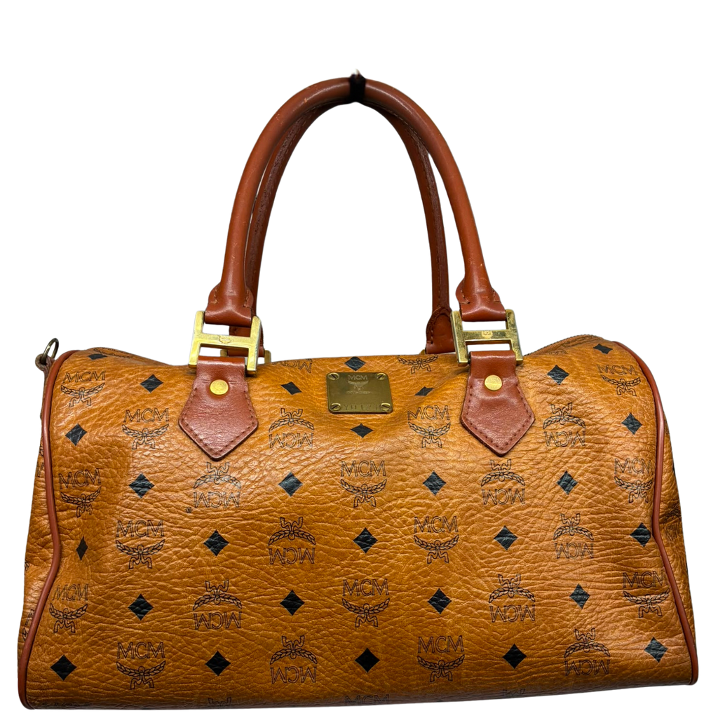MCM Vintage Visetos Monogram Boston 35 Duffle Bag