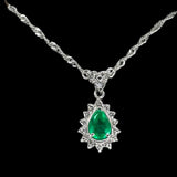 Emerald Pendant With Necklace Pt850