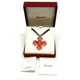 Baccarat 925 Silver with Red Crystal Cross Necklace