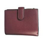 FION Pebbled Leather BiFold Wallet Raspberry