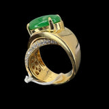 Jade Diamond 750 Yellow Gold Ring