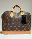 Louis Vuitton Alma PM Handbag Monogram Coated Canvas Vachetta Leather Trim
