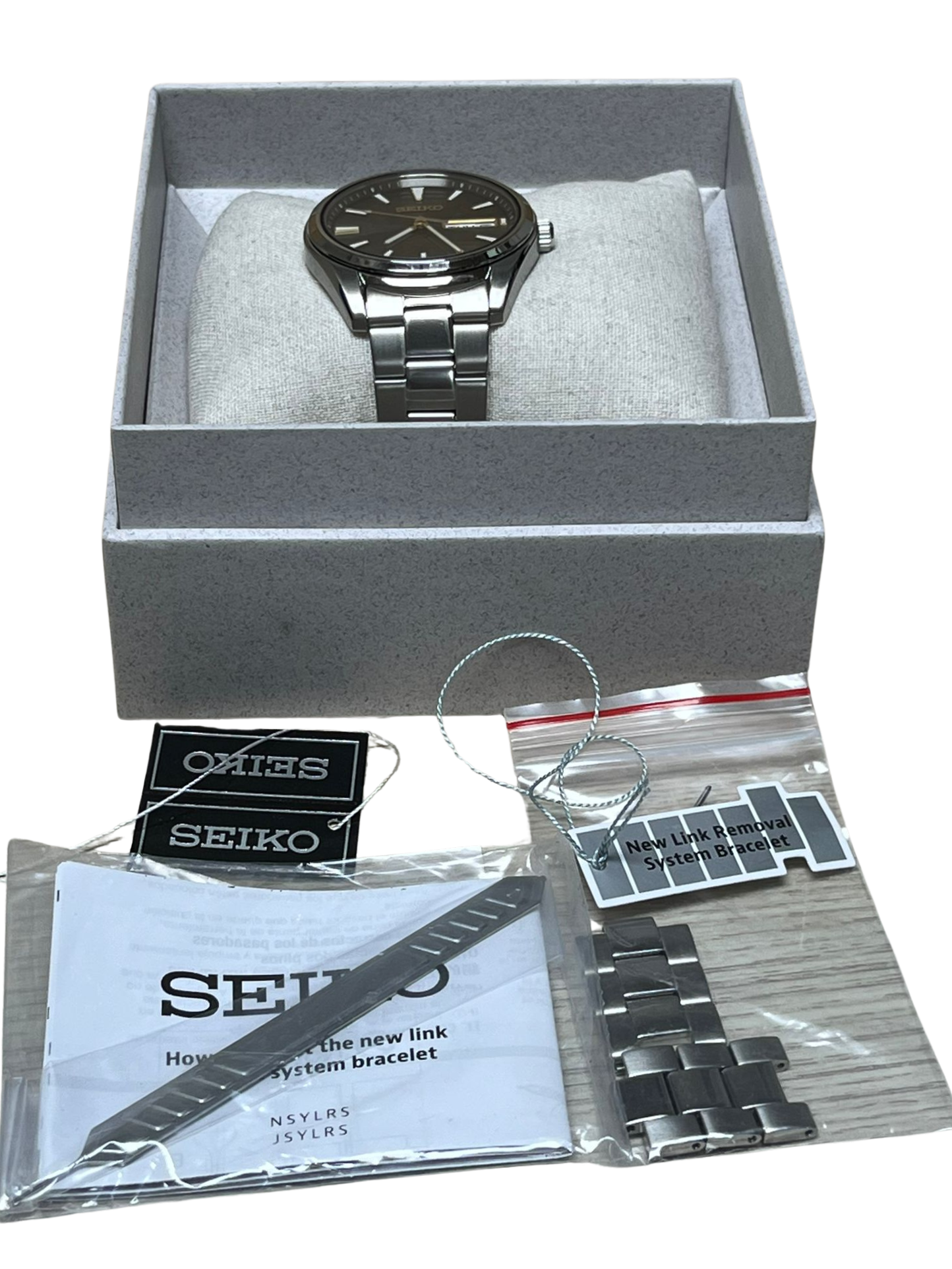 Seiko Mens Essential Stainless Steel Watch Gray Dial SUR343P1