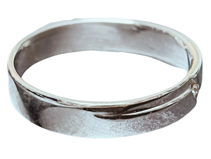 750WG Mens Band Ring With Diamond 4.7G