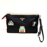 Prada 1NB400 Robot Logo Nylon Black Pouch