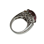 PT900 Ballerina Cocktail Star Ruby With Tapered Baguettes And Round Brilliant Diamonds 13.7G