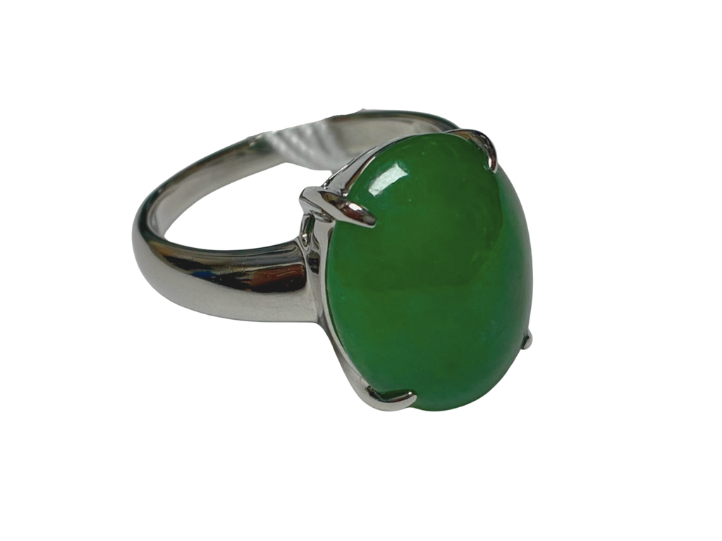PT900 7.14CT Jade Ring 7.6G Size 10