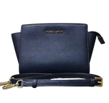 Michael Kors Selma Saffiano Leather Medium Messenger Bag Navy