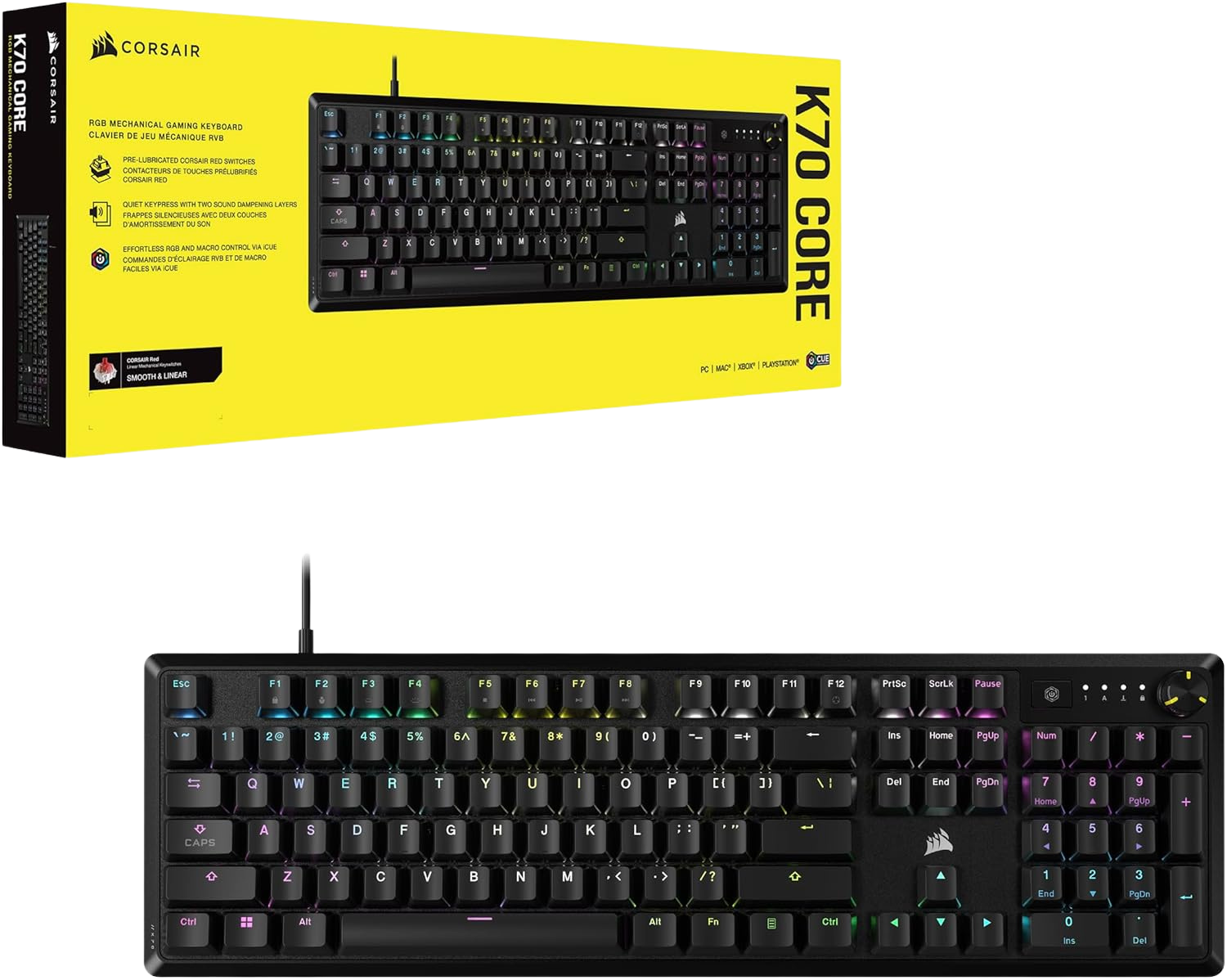 CORSAIR K70 CORE RGB Mechanical Gaming Keyboard