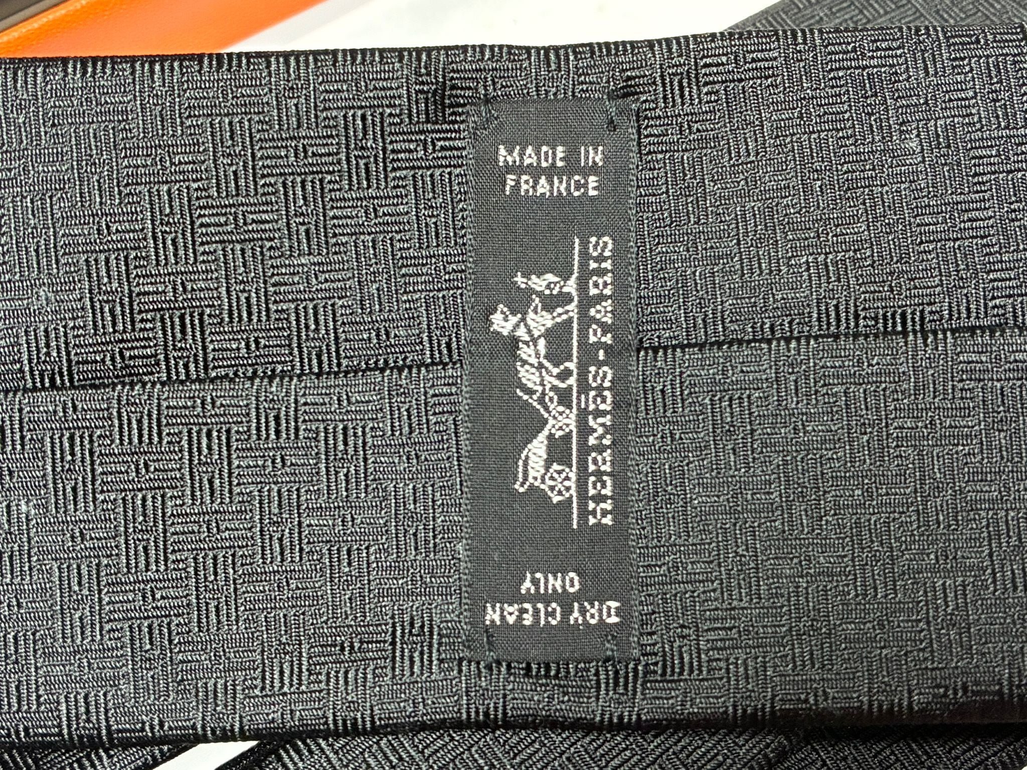 Hermes Silk Tie Black