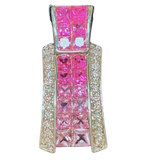 18K WG Pink Sapphire Ruby And Diamond Pendant 4.1G