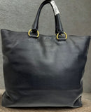 Prada BN1713 Black City Calf Leather Large Shopping Tote Bag