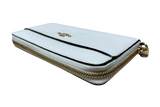 Coach Wallet Accordion Zip Pebble Leather Off White