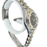 Rolex Lady-Datejust 69173 Black Dial w/ Diamonds