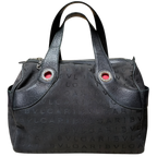 BVLGARI Logomania Canvas And Leather Mini Boston Handbag