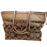 COACH Large Signature Print Zippered Tote Bag 11692