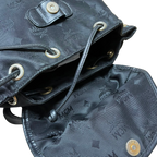 MCM A5578 Black Nylon And Leather Monogram Backpack