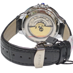 Buzz Germany BZ3013L2 Mens Leather Automatic Watch  Silver Black Edition