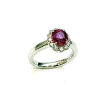 PT900 Unheated Natural Ruby & Diamond Ring