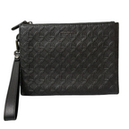 Goldlion Monogram Embossed Wristlet Pouch Clutch Bag