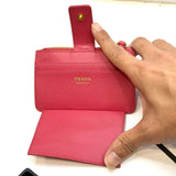 Prada 1MC026 Saffiano Pink Leather Card Holder