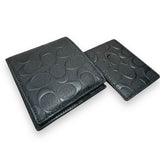 Coach Embossed Wallet And Card Holder Black Set