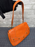 MCM Munchen F7268 Orange Leather Tote Bag