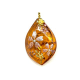 18KYG Amber & Diamond Pendant