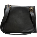 Salvatore Ferragamo BC216256 Gancini Black Leather Shoulder Bag
