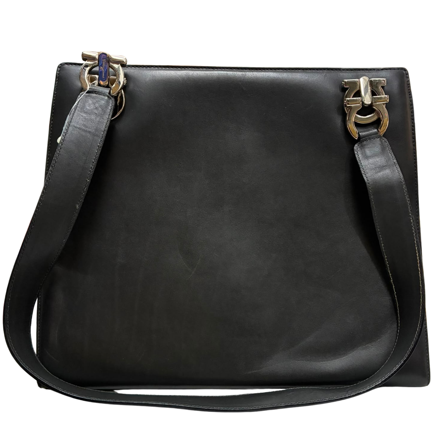 Salvatore Ferragamo BC216256 Gancini Black Leather Shoulder Bag