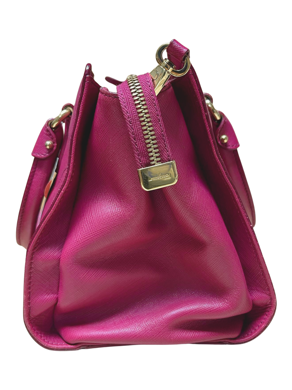 Salvatore Ferragamo Beky Tote Bag Fuchsia Saffiano Leather