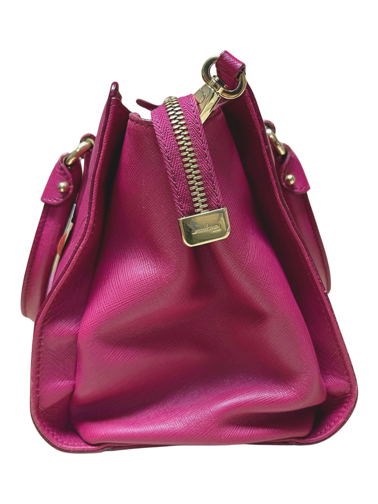 Salvatore Ferragamo Beky Tote Bag Fuchsia Saffiano Leather