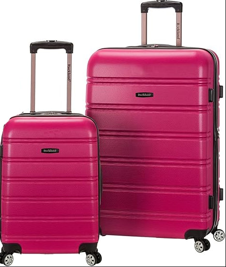 Rockland Melbourne Hardside Luggage 2 Piece set (20" and 28") Magenta Main image