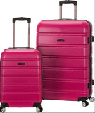 Rockland Melbourne Hardside Luggage 2 Piece set (20" and 28") Magenta