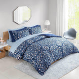 Comfort Spaces Bed In A Bag Comforter Set Twin Cara Blue 6 Piece
