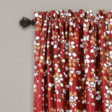 Lush Decor Weeping Flower Light Filtering Window Curtain Panels, Pair, 52"W x 84"L + 2" Header, Red - Charming Modern Floral Curtains for Living Room, Dining Room, & Bedroom