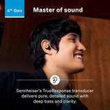 Sennheiser Momentum True Wireless 4 ear buds White Silver Noise Cancellation Microphone Included Lossless Audio Transparency Mode Long Battery Life