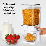 OXO Good Grips Countertop Cereal Dispenser, Clear/White (11125700) 5.5 qt.